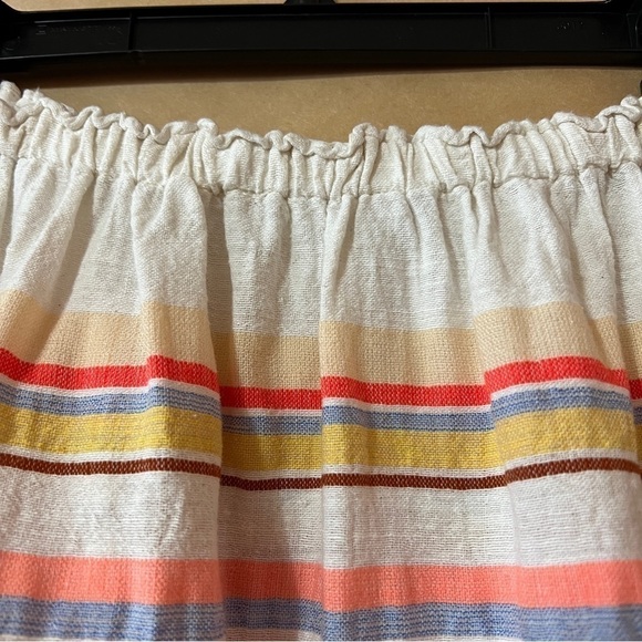 Lemlem | Off The Shoulder Stripe Top Popover Blouse Fringe Trim Size S - Picture 4 of 9